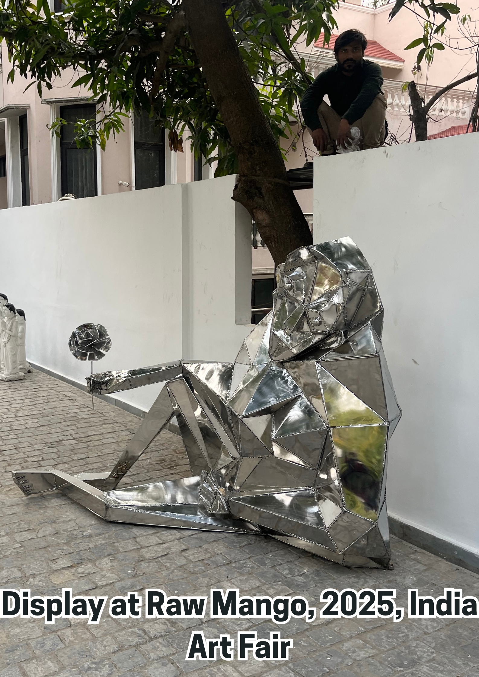 Lady with a Flower – A Contemporary Sculpture Celebrating Grace & Beauty by Artist Vikash Kalra