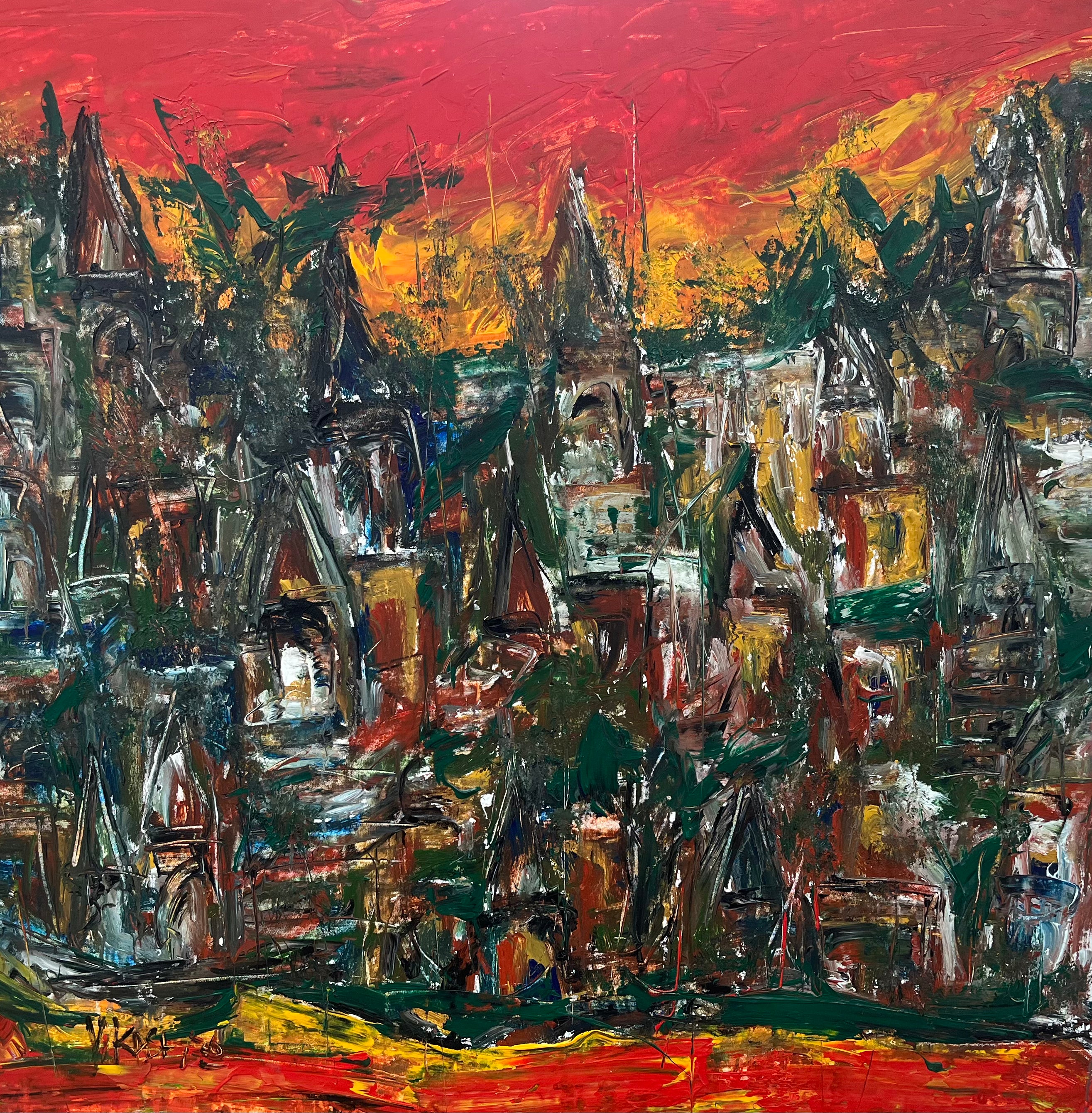 Expressionist  Landscape Painting by Artist Vikash Kalra