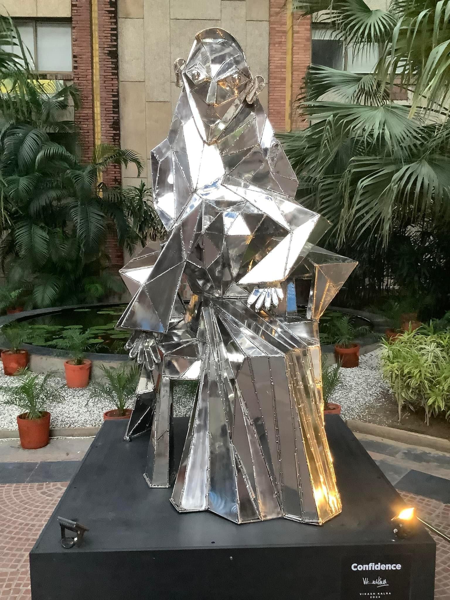 Confidence Steel Sculpture by Vikash Kalra | Contemporary Stainless Steel Art