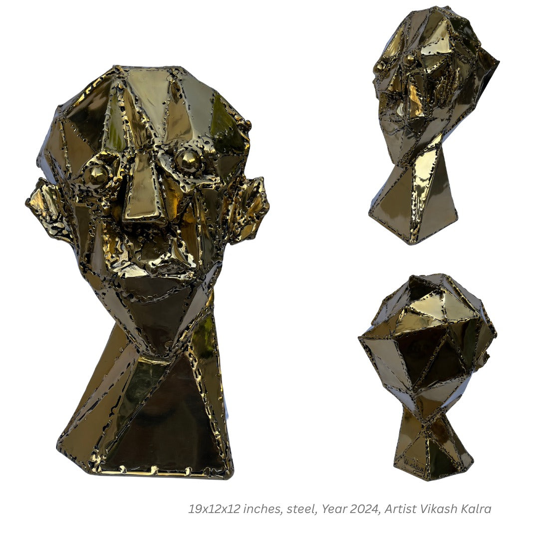 Abstract Polygon Bust Sculpture | Modern Geometric Art Decor