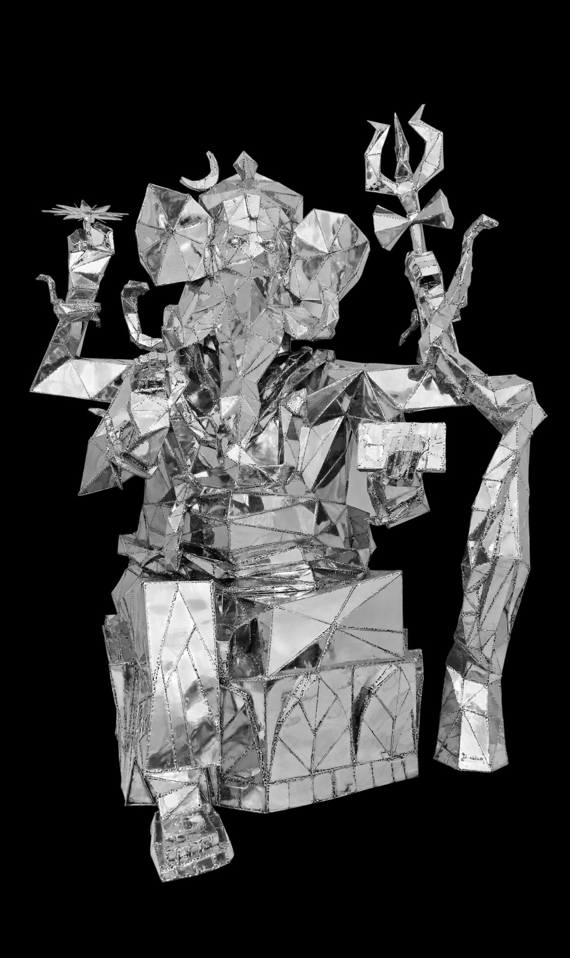 Lord Ganesha Contemporary Steel Sculpture By Vikash Kalra