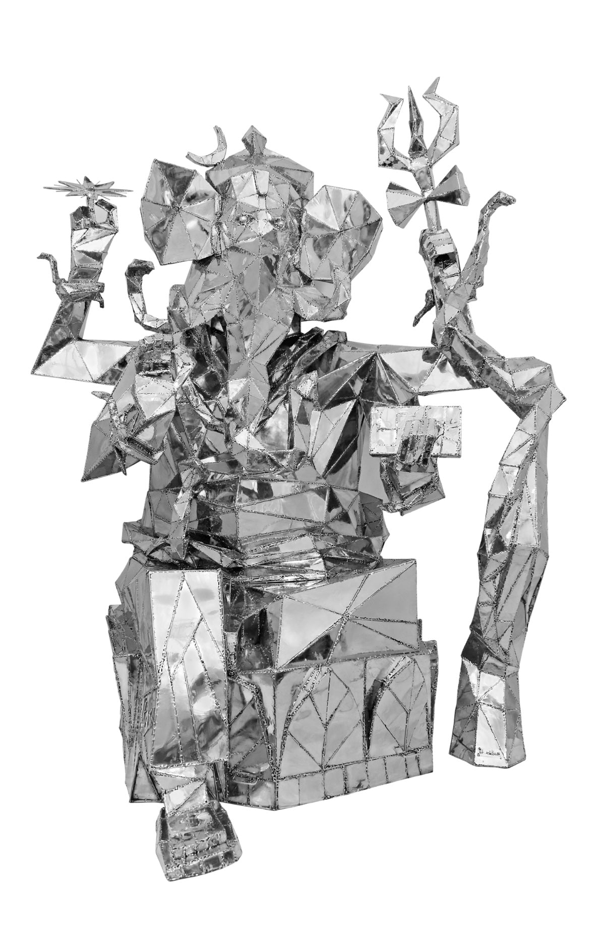 Lord Ganesha Contemporary Steel Sculpture By Vikash Kalra