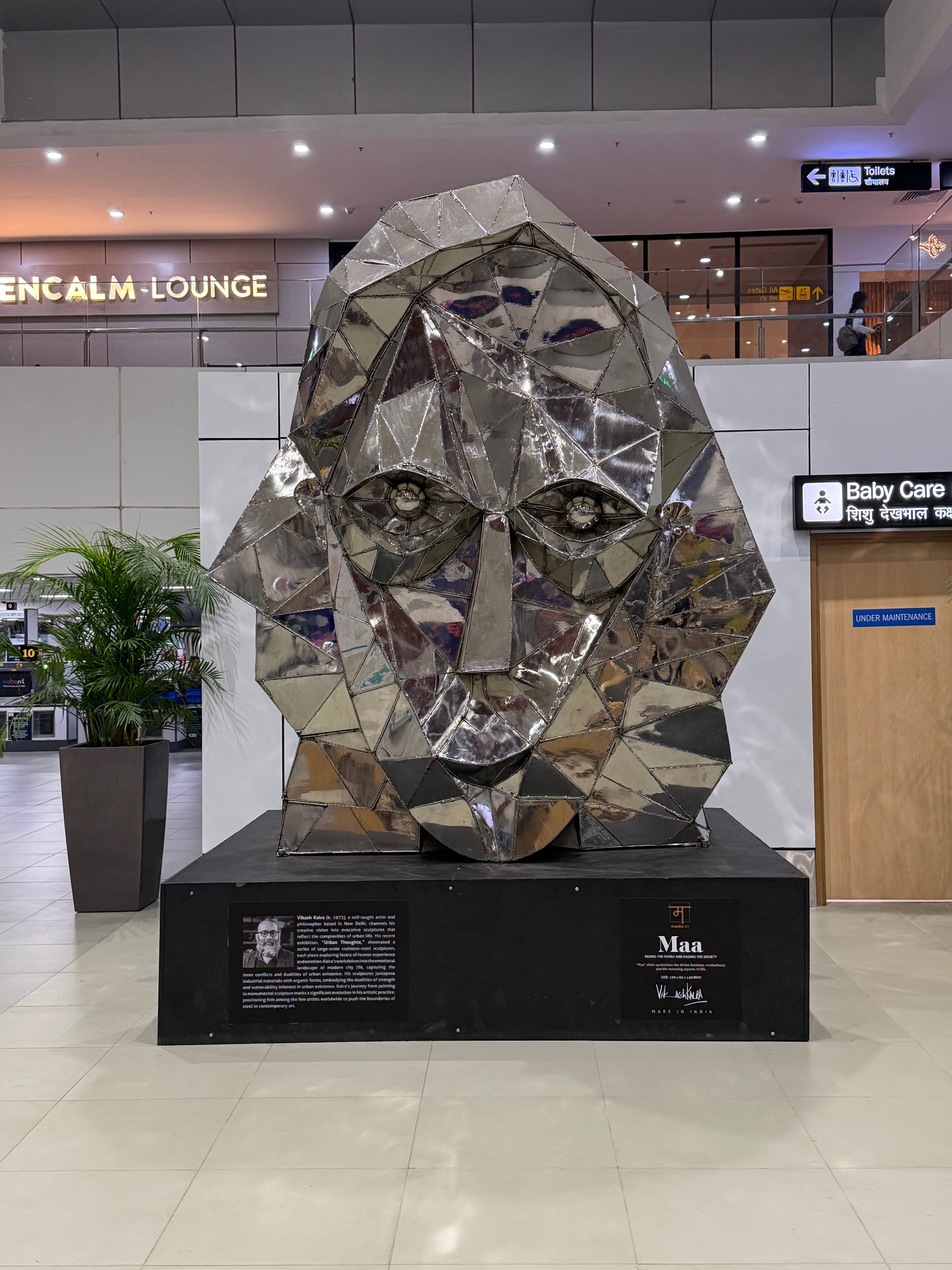 Maa Steel Sculpture by Vikash Kalra | Contemporary Stainless Steel Art