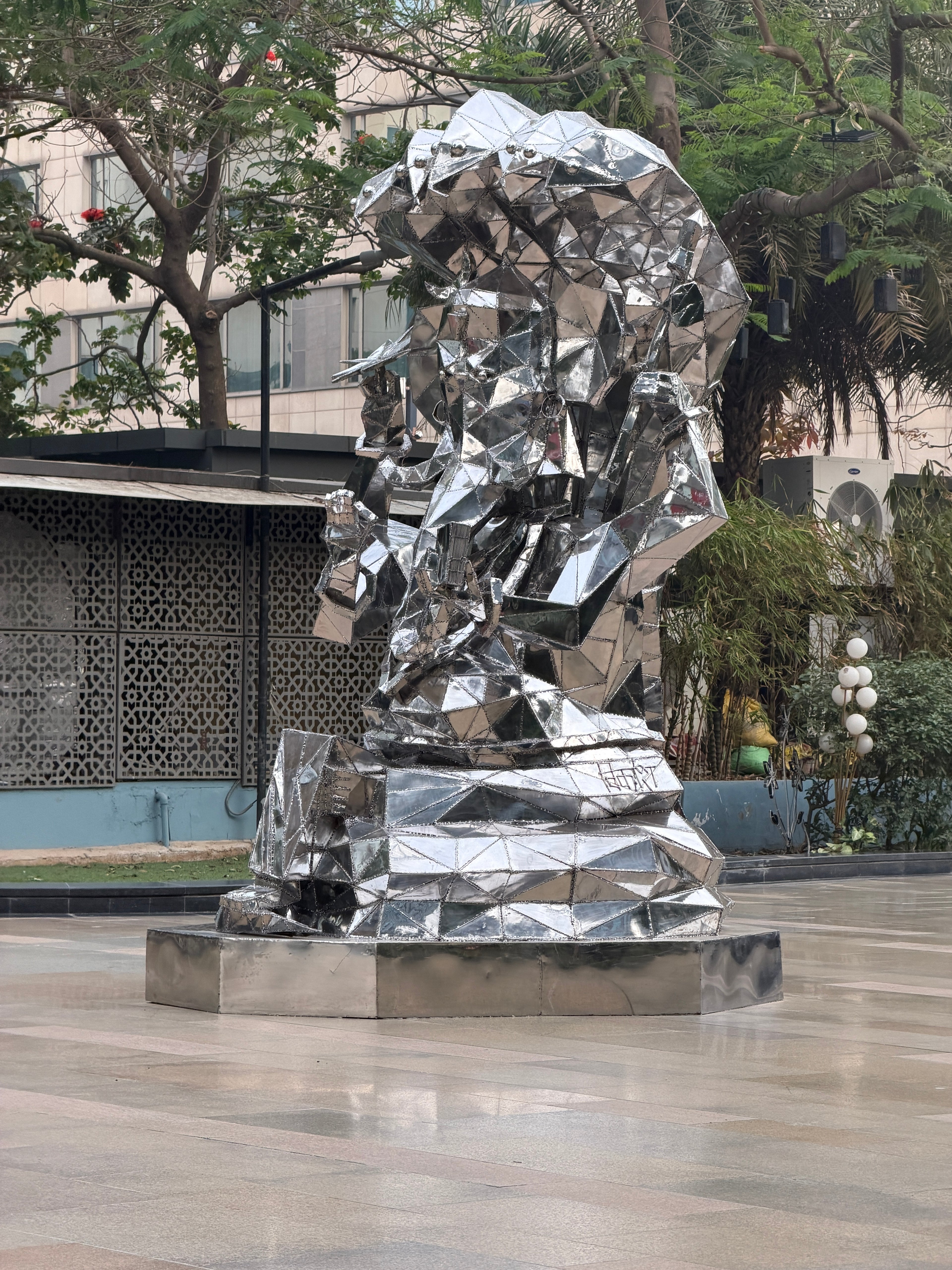 Lord Ganesha Steel Sculpture by Artist Vikash Kalra