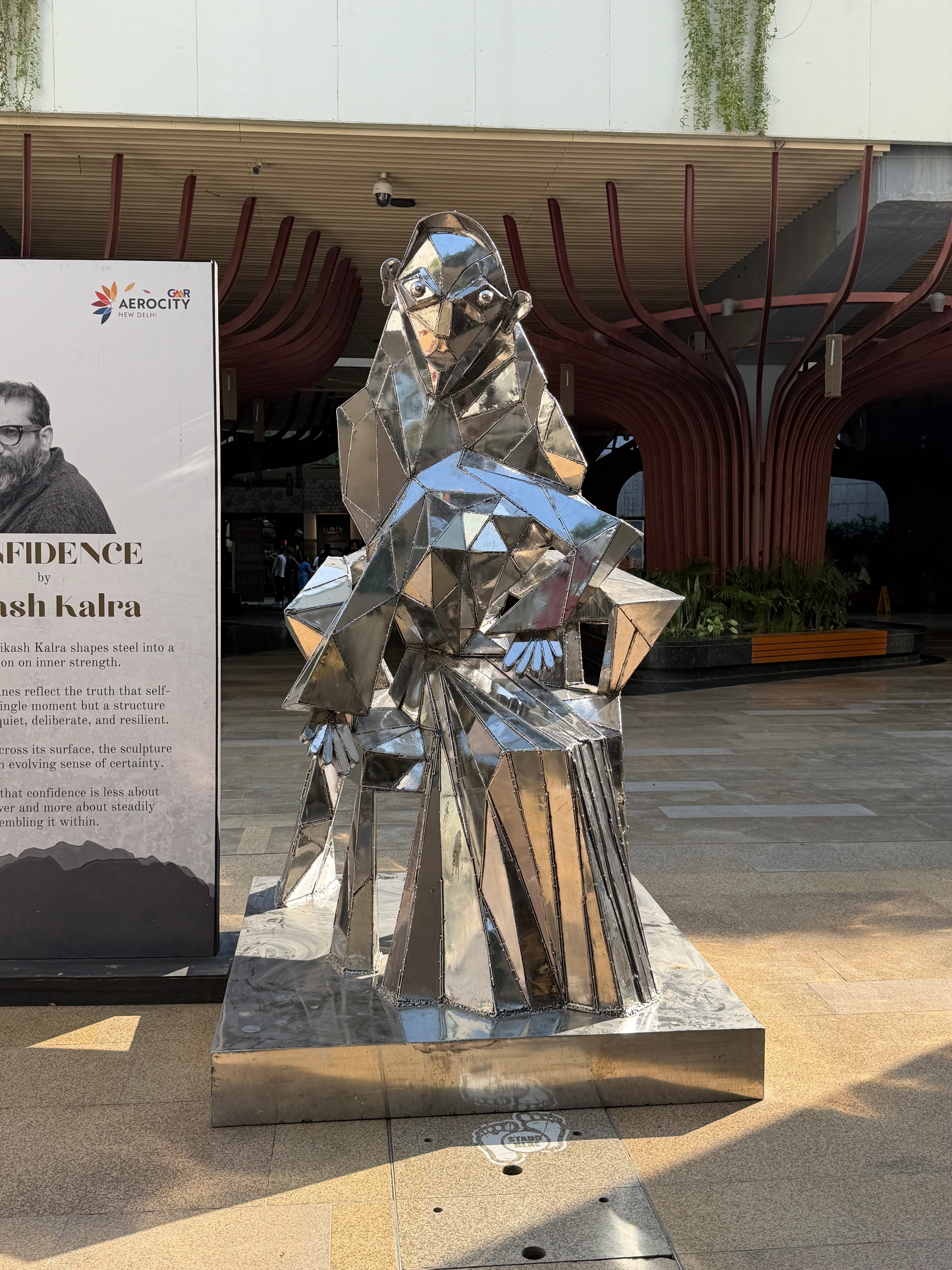 Confidence Steel Sculpture by Vikash Kalra | Contemporary Stainless Steel Art