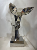 Modern Abstract Steel Deer Sculpture - Hand-Welded Art Piece