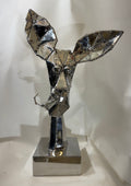 Modern Abstract Steel Deer Sculpture - Hand-Welded Art Piece
