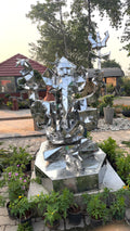 Contemporary Lord Ganesha Steel Sculpture by Artist Vikash Kalra