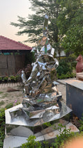 Contemporary Lord Ganesha Steel Sculpture by Artist Vikash Kalra