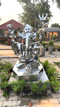 Contemporary Lord Ganesha Steel Sculpture by Artist Vikash Kalra