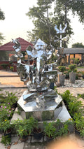 Contemporary Lord Ganesha Steel Sculpture by Artist Vikash Kalra