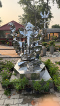 Contemporary Lord Ganesha Steel Sculpture by Artist Vikash Kalra