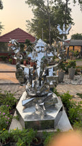 Contemporary Lord Ganesha Steel Sculpture by Artist Vikash Kalra