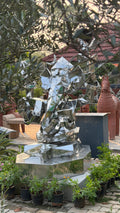 Contemporary Lord Ganesha Steel Sculpture by Artist Vikash Kalra