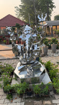 Contemporary Lord Ganesha Steel Sculpture by Artist Vikash Kalra