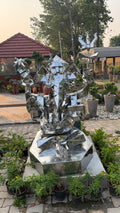 Contemporary Lord Ganesha Steel Sculpture by Artist Vikash Kalra