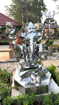 Contemporary Lord Ganesha Steel Sculpture by Artist Vikash Kalra