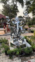 Contemporary Lord Ganesha Steel Sculpture by Artist Vikash Kalra