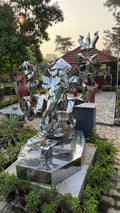 Contemporary Lord Ganesha Steel Sculpture by Artist Vikash Kalra