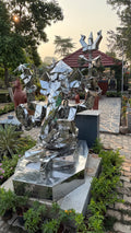 Contemporary Lord Ganesha Steel Sculpture by Artist Vikash Kalra