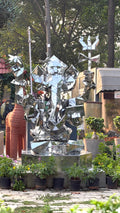 Contemporary Lord Ganesha Steel Sculpture by Artist Vikash Kalra
