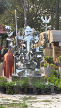 Contemporary Lord Ganesha Steel Sculpture by Artist Vikash Kalra