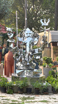 Contemporary Lord Ganesha Steel Sculpture by Artist Vikash Kalra