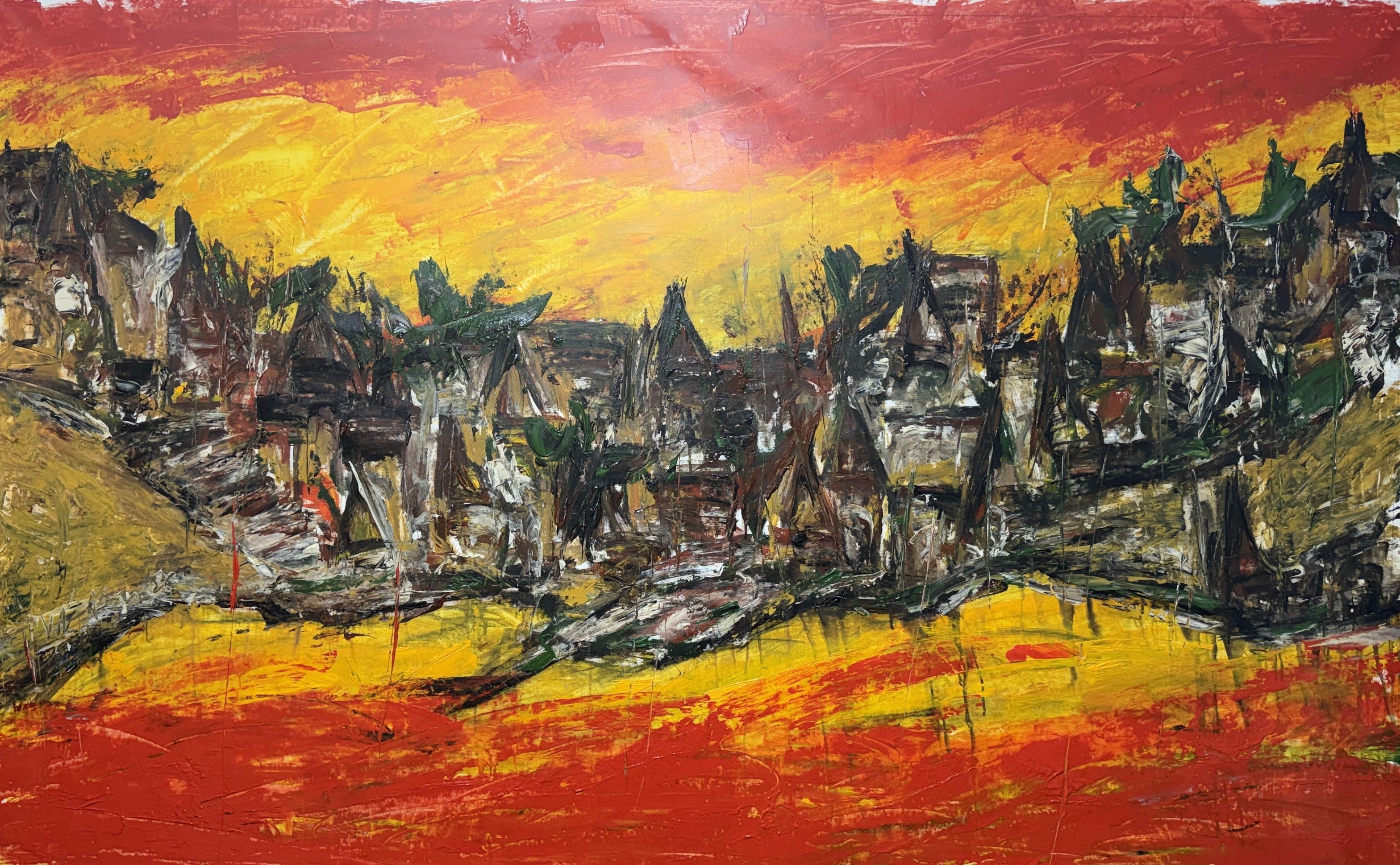 Crimson Horizon Painting