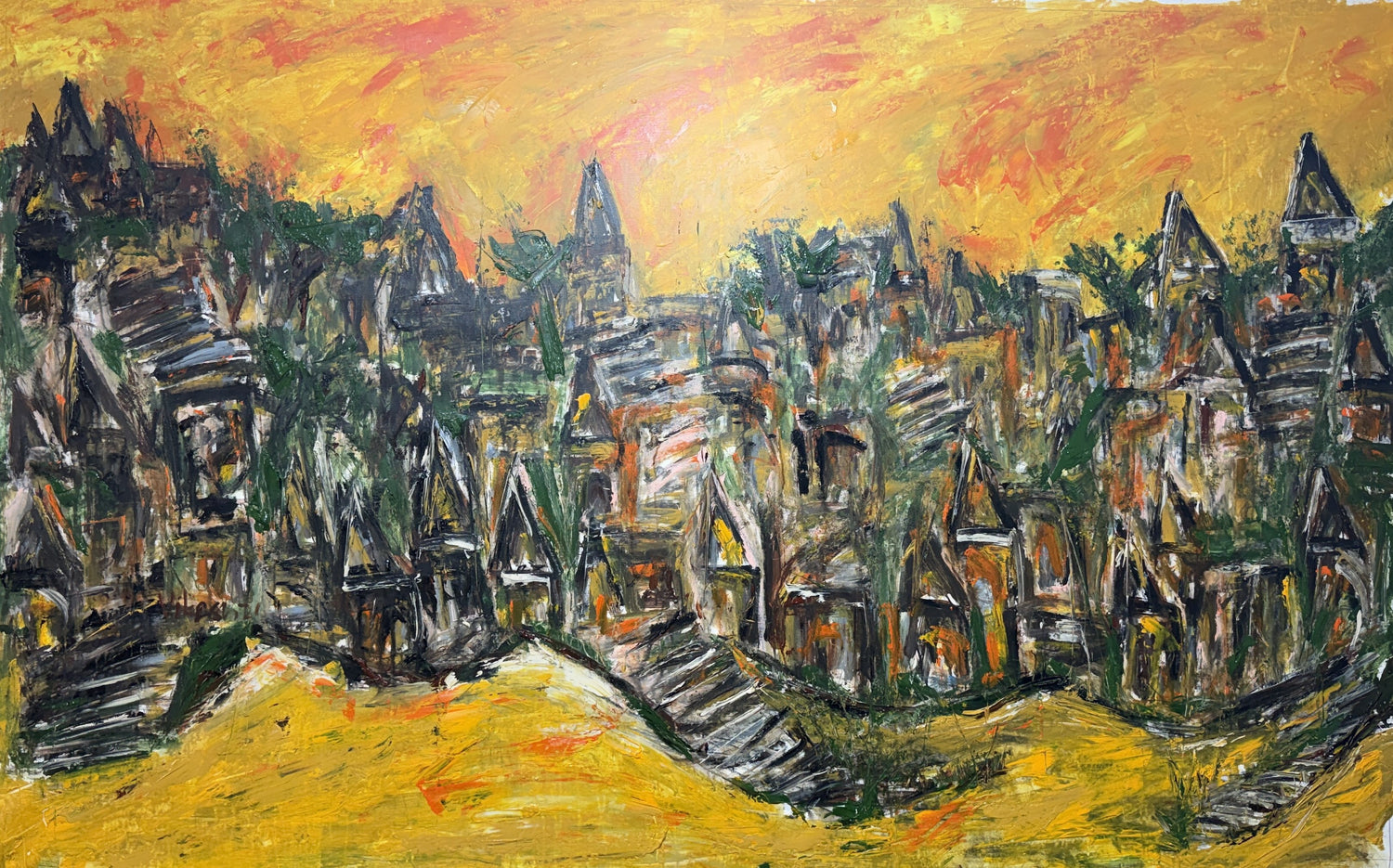 Colorful Village Landscape