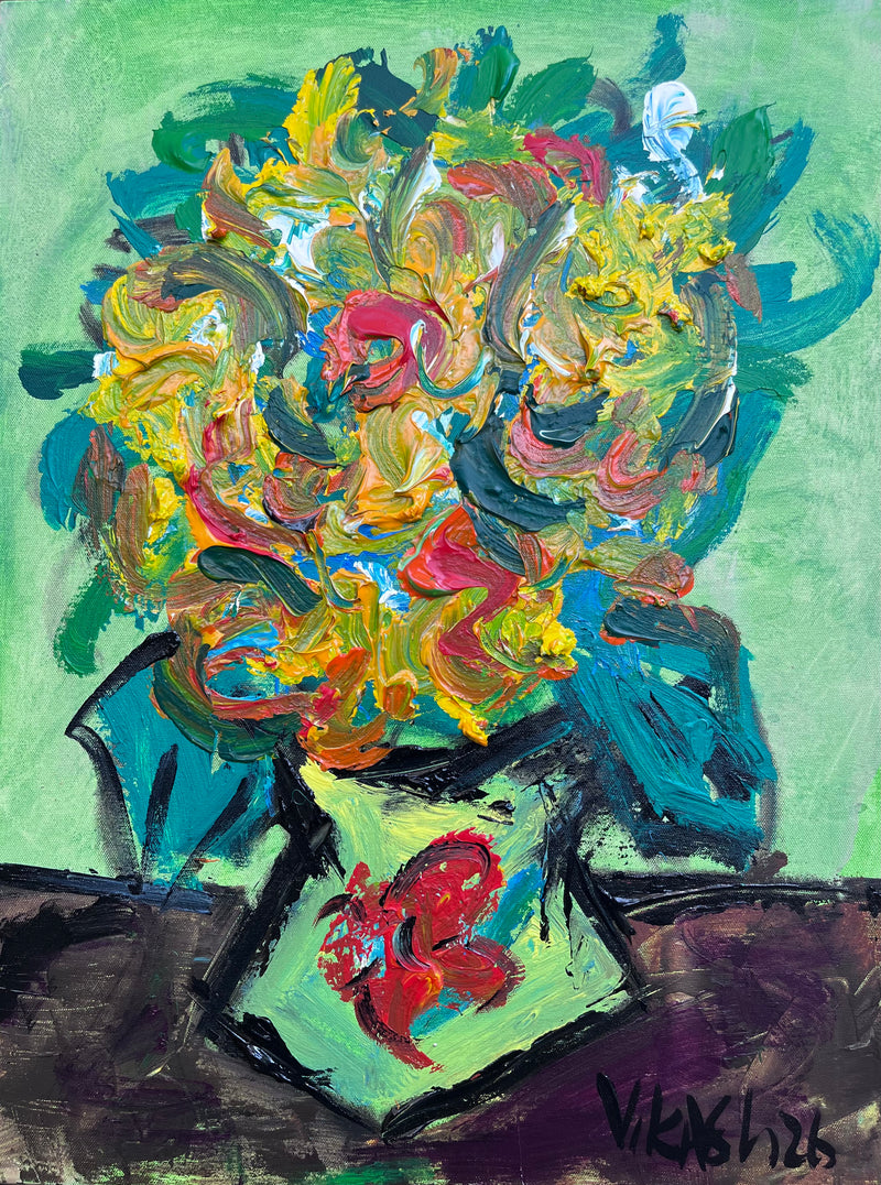 Vibrant Yellow Flower Vase Wall Art