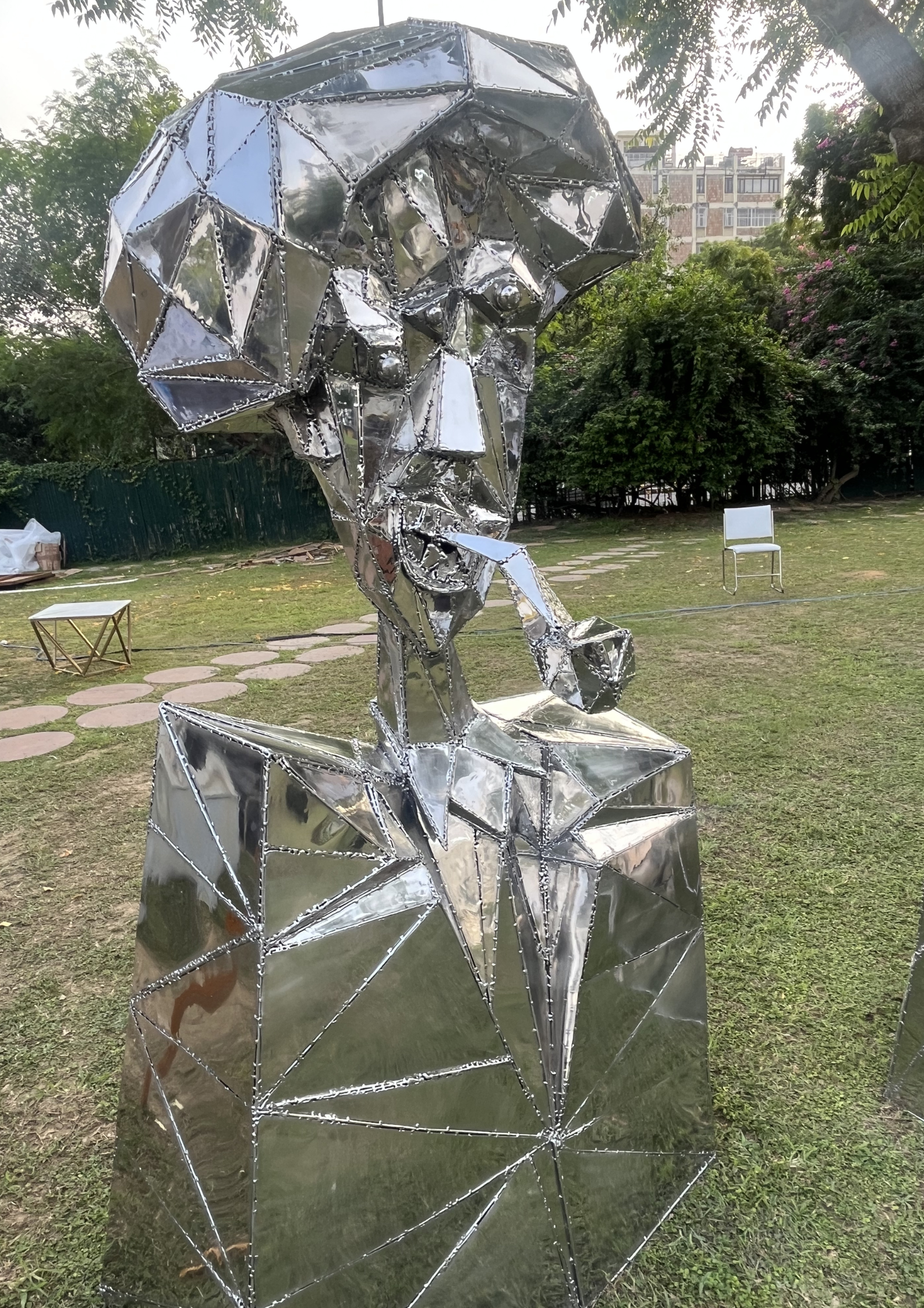 Contemporary Pagadi Steel Sculpture by Artist Vikash Kalra