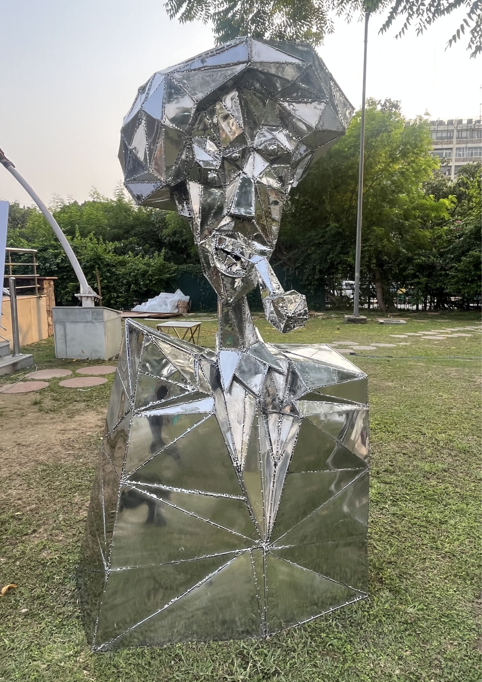 Contemporary Pagadi Steel Sculpture by Artist Vikash Kalra