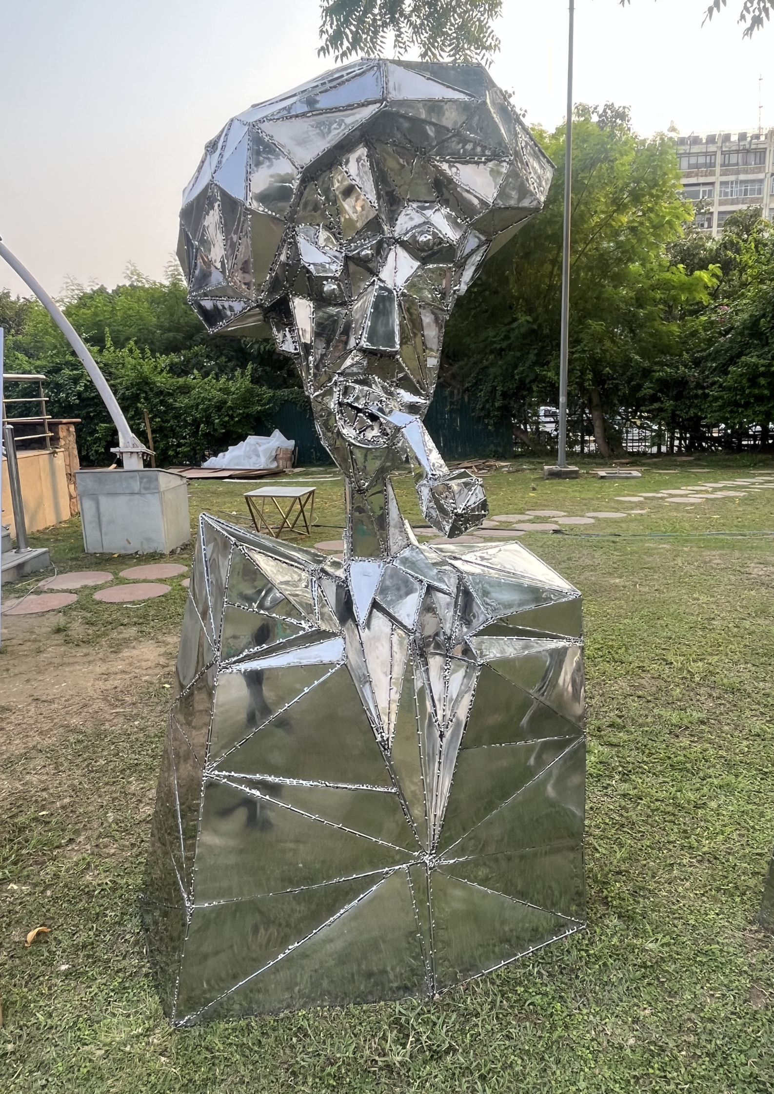 Contemporary Pagadi Steel Sculpture by Artist Vikash Kalra