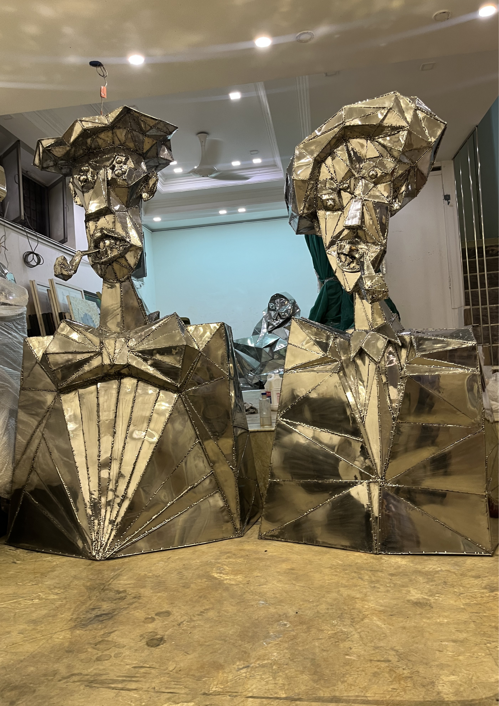 Contemporary Pagadi Steel Sculpture by Artist Vikash Kalra
