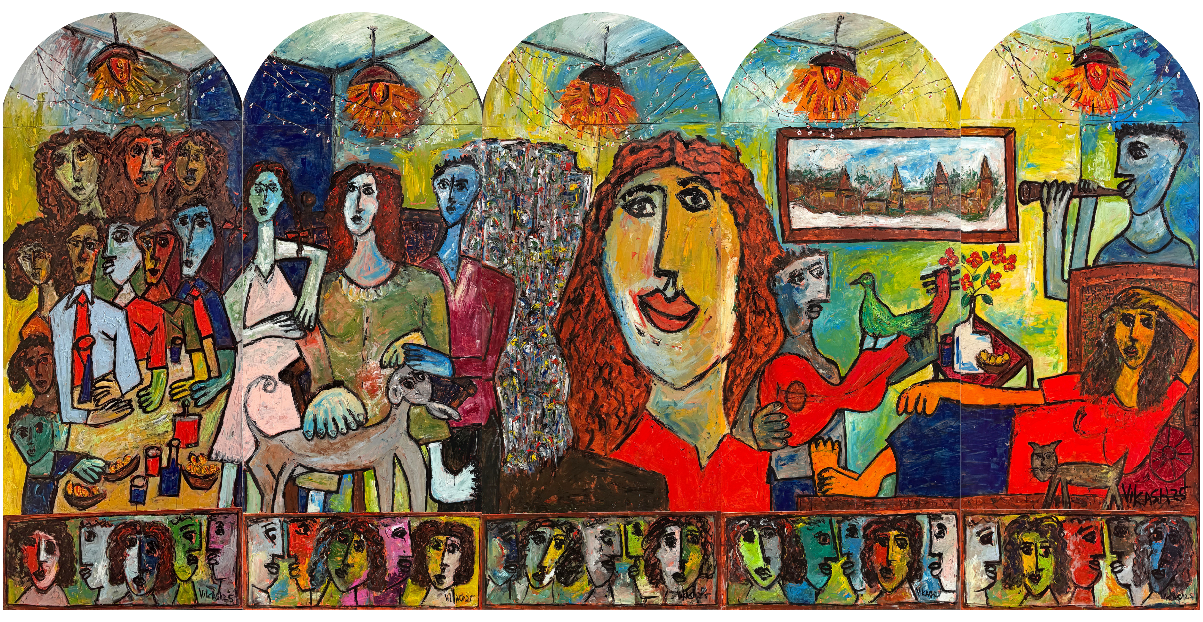 Celebration Acrylic Painting by Vikash Kalra