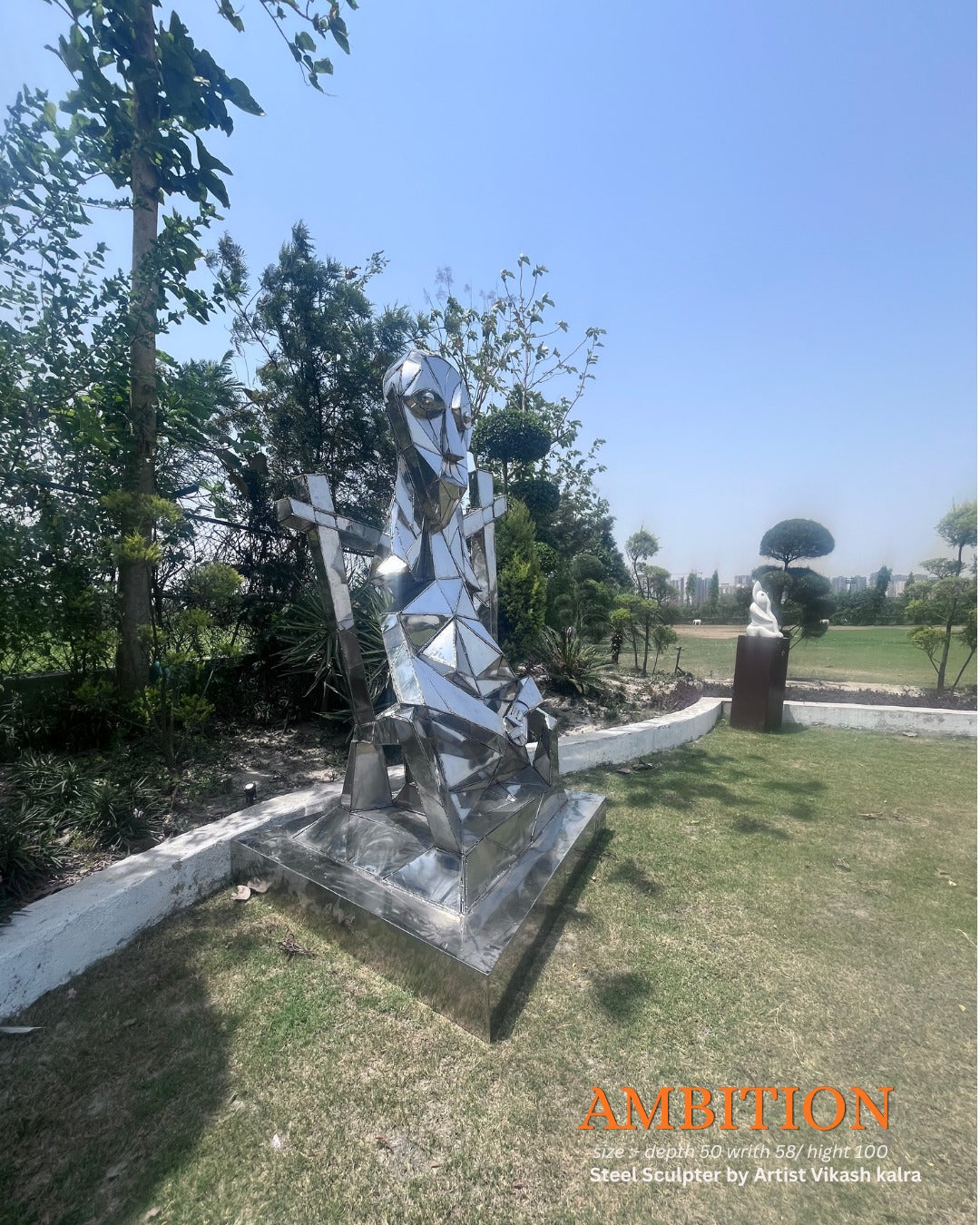 Ambition Steel Sculpture by Vikash Kalra | Contemporary Stainless Steel Art