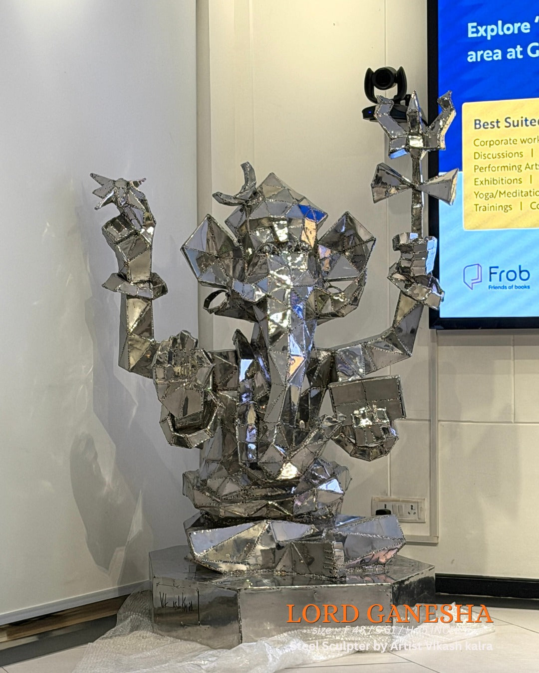 Lord Ganesha Steel Sculpture
