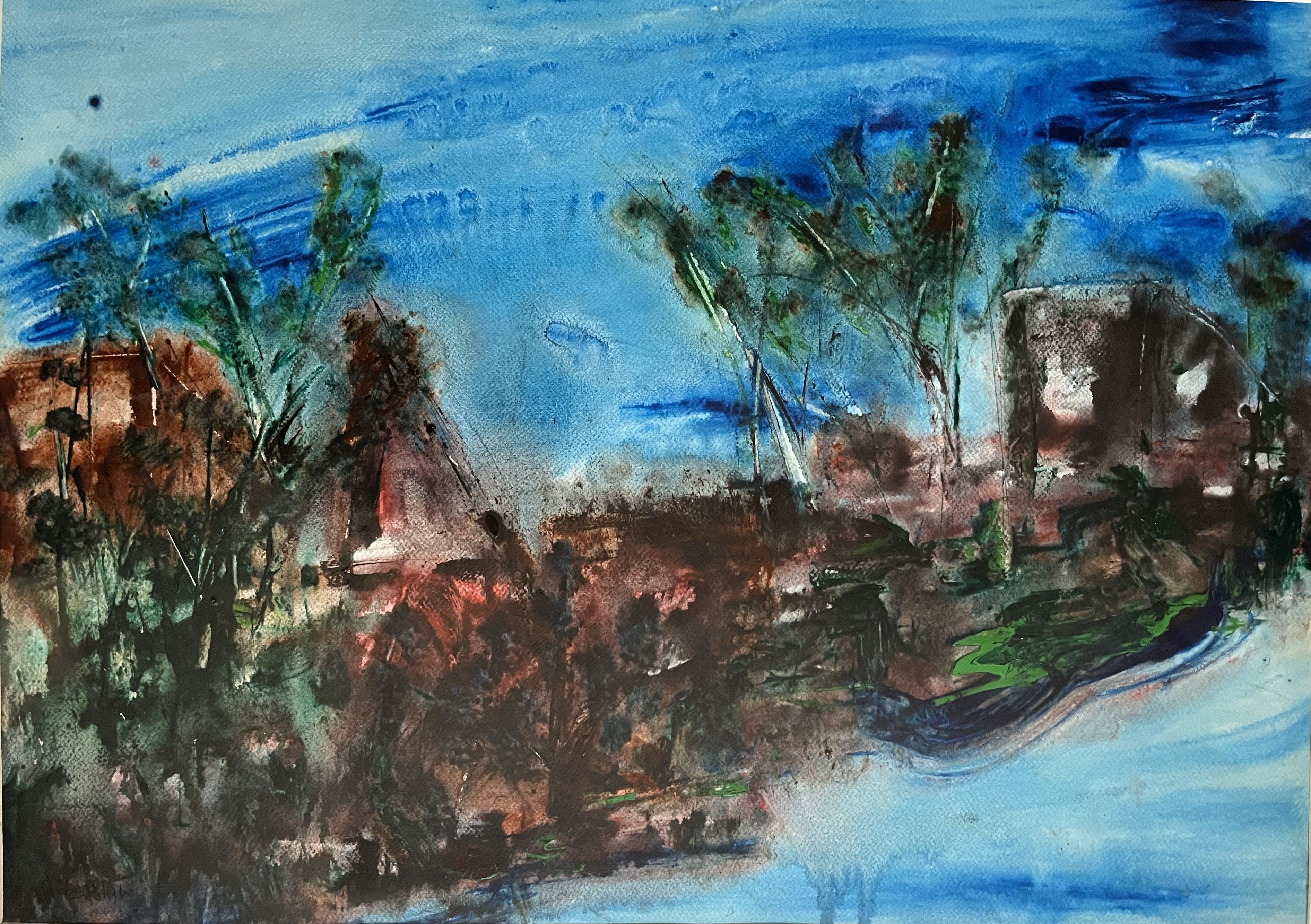 Colorful Village Landscape