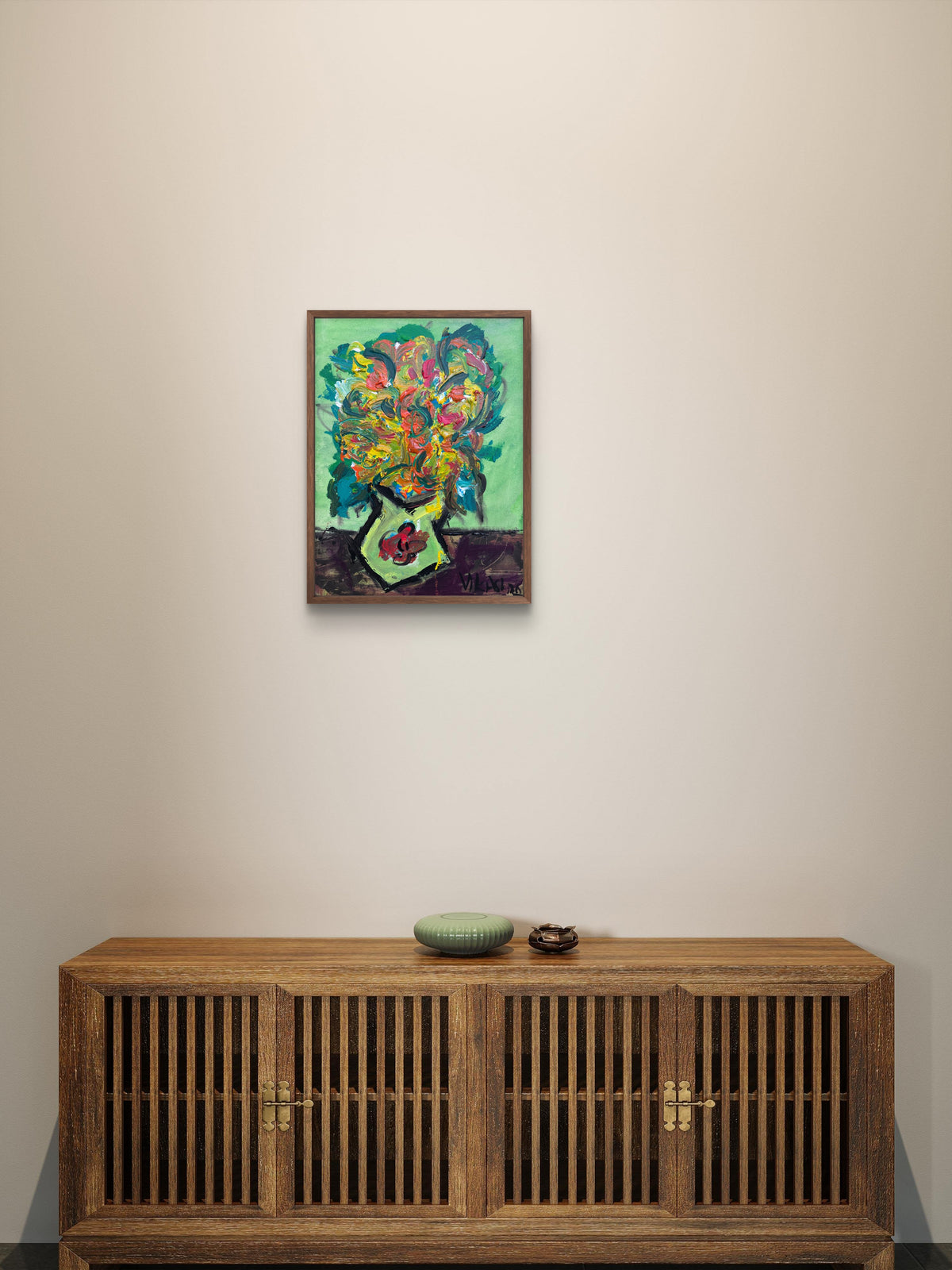 Vibrant Yellow Flower Vase Wall Art