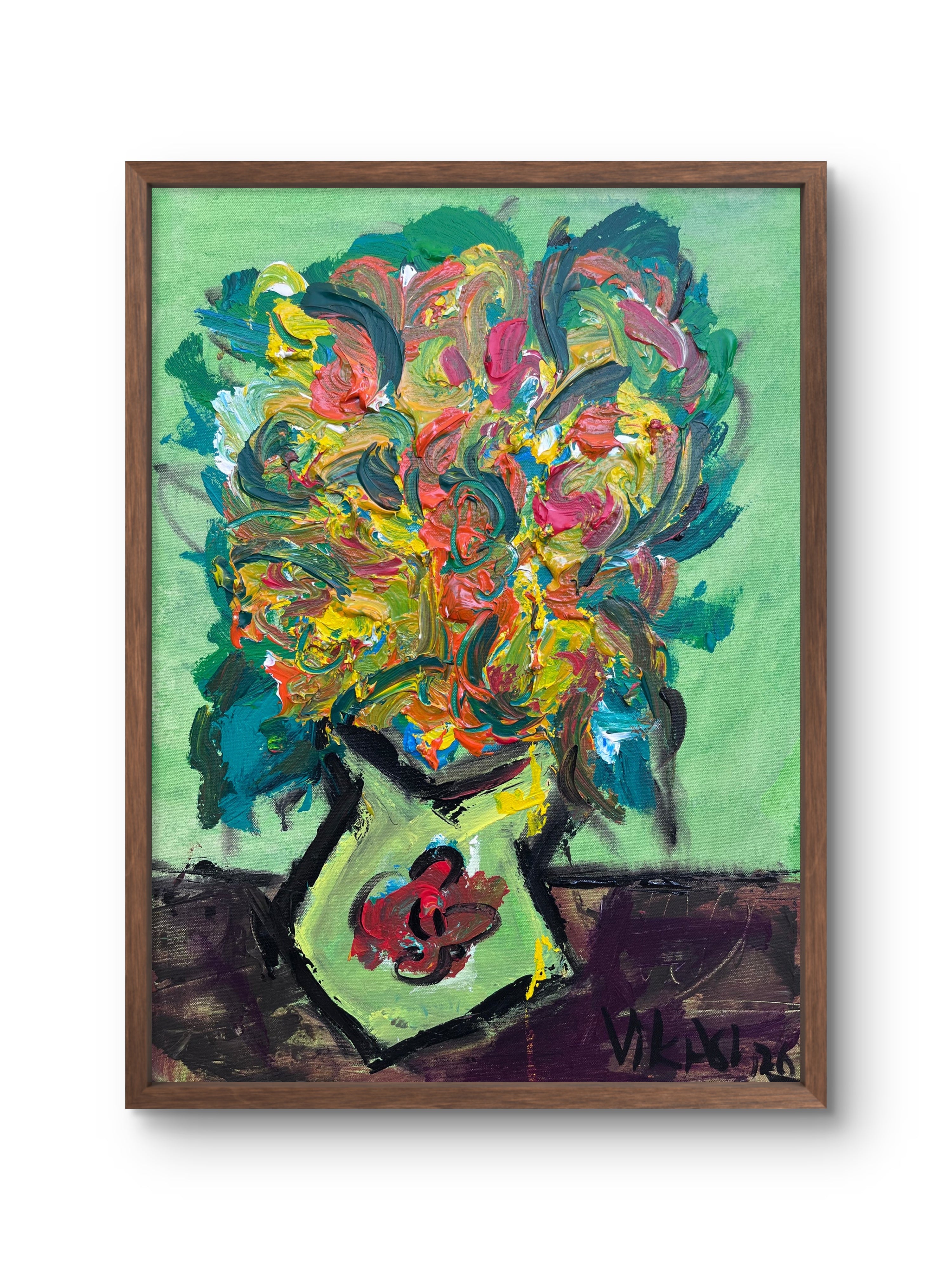 Vibrant Yellow Flower Vase Wall Art