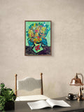 Vibrant Yellow Flower Vase Wall Art