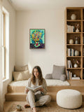Vibrant Yellow Flower Vase Wall Art
