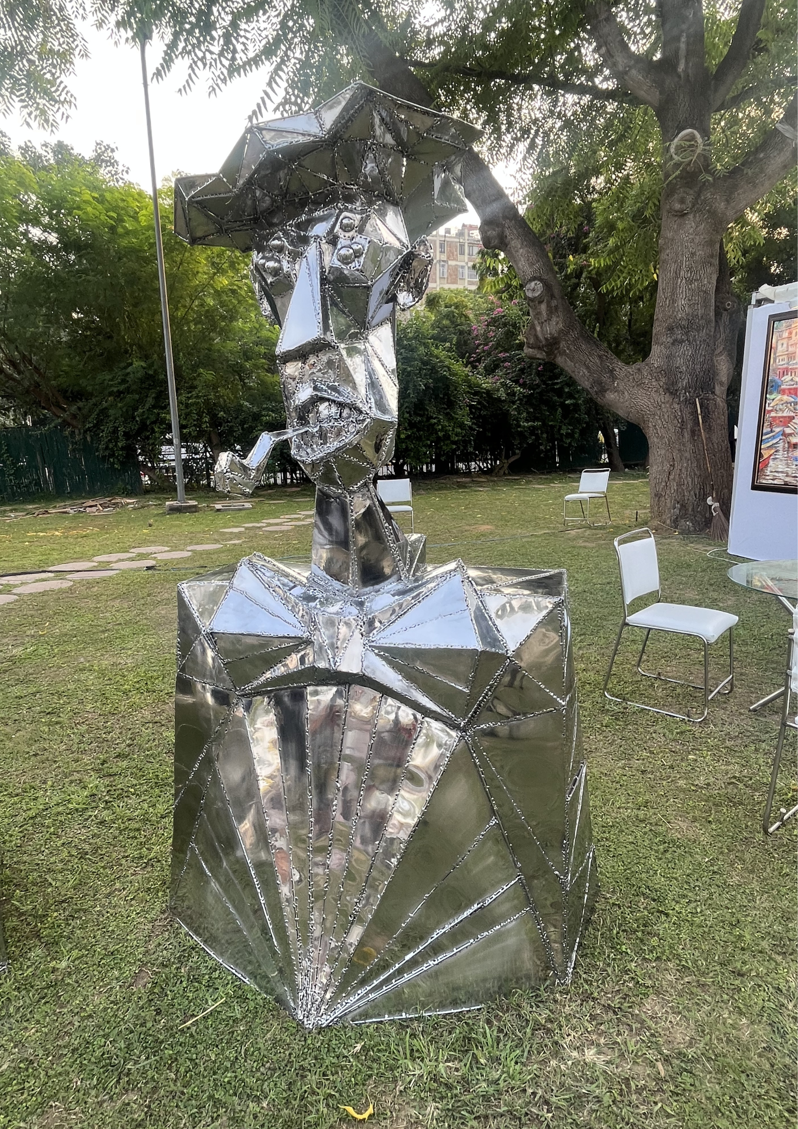 Contemporary Pagadi Steel Sculpture by Artist Vikash Kalra