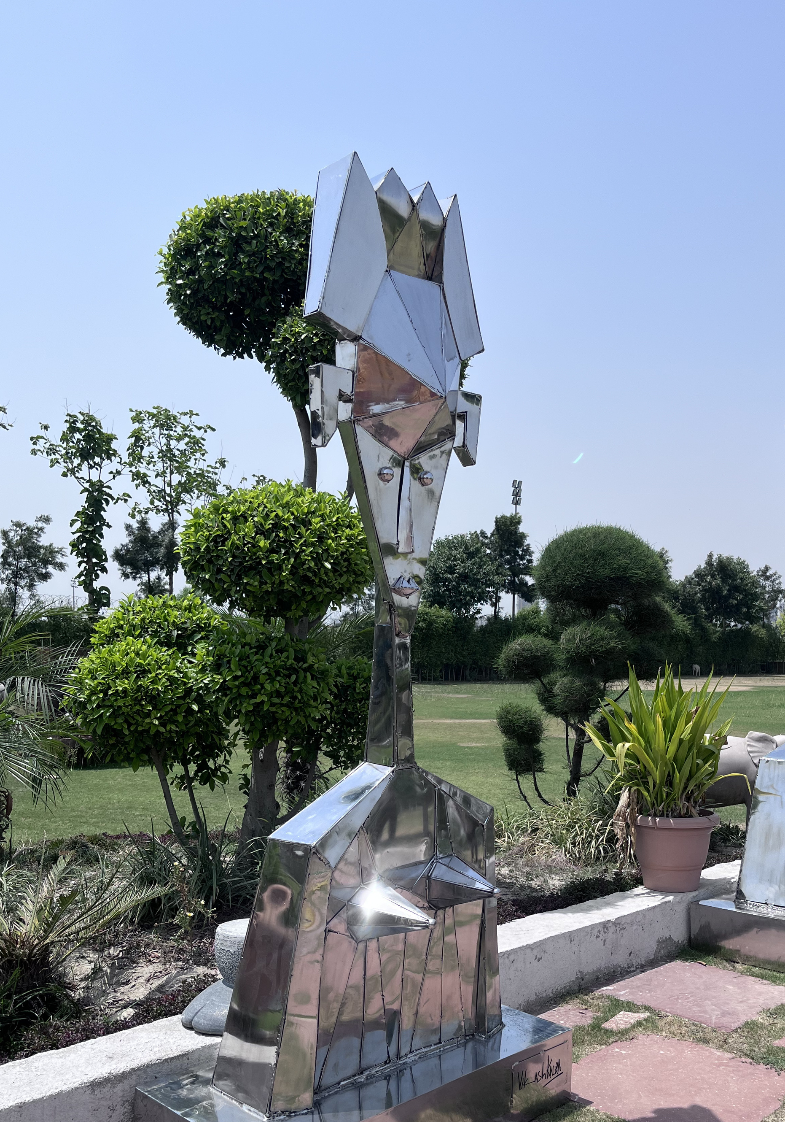 Queen Steel Sculpture by Artist Vikash Kalra