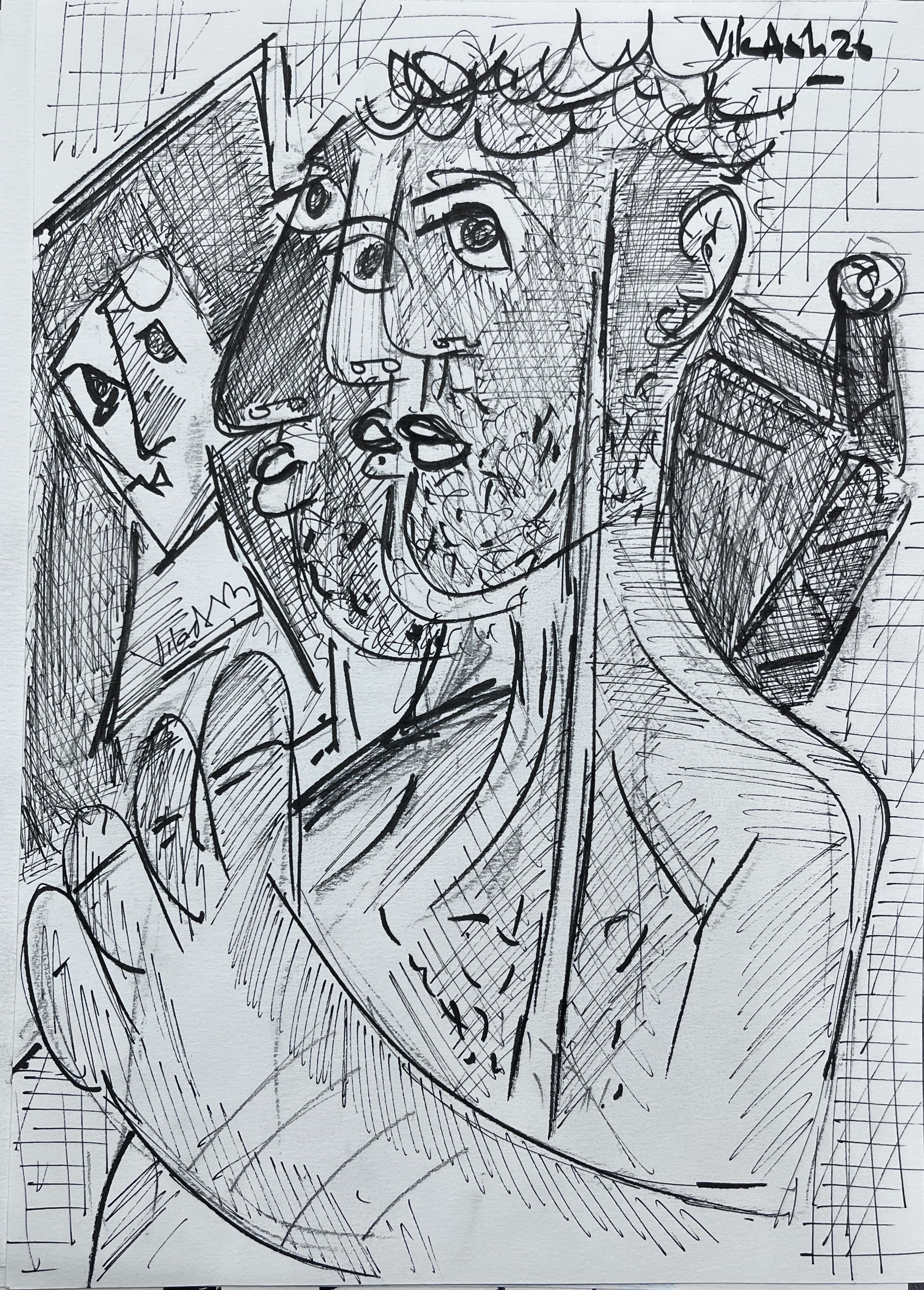 Original Ink Portrait Sketch