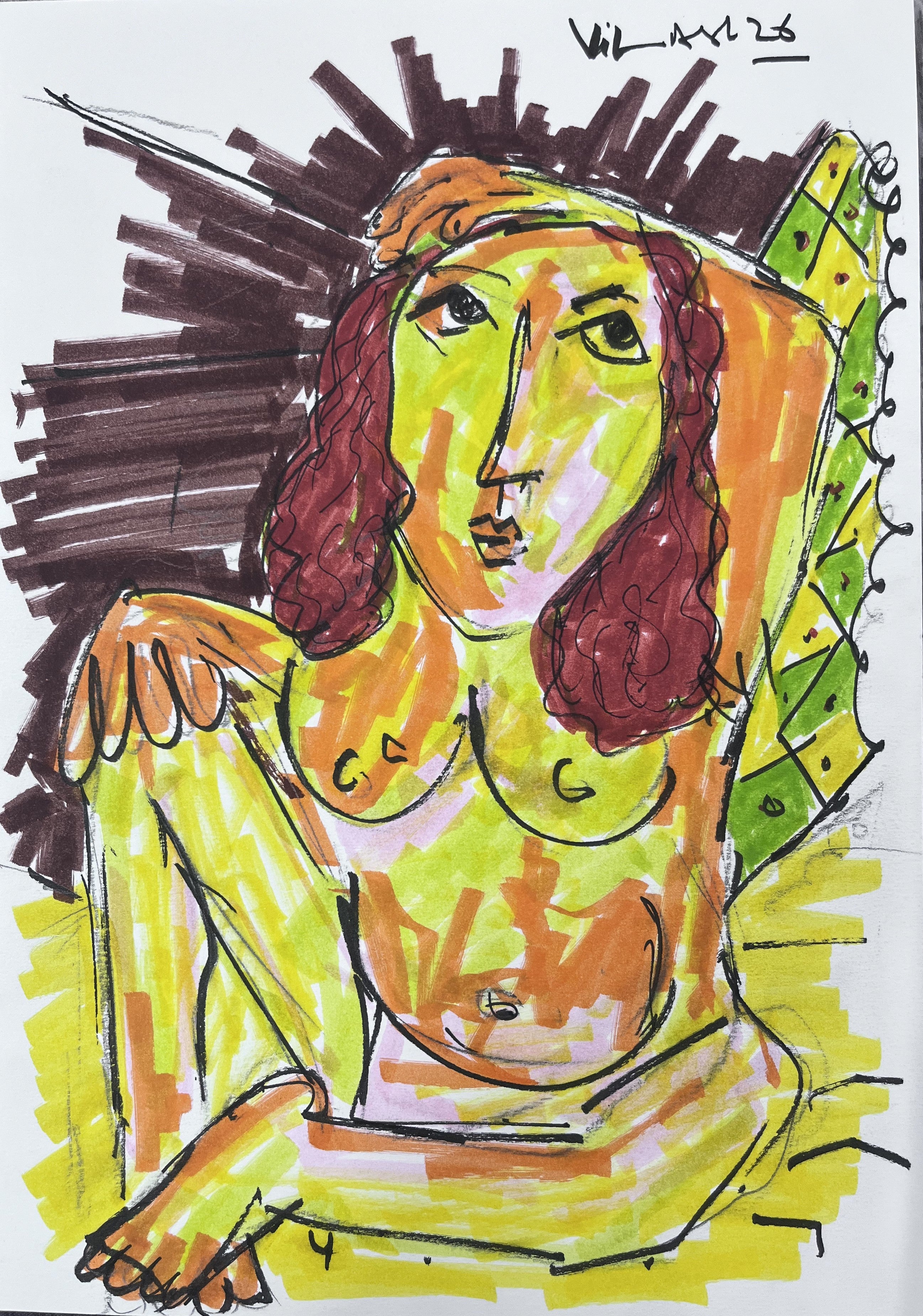 Golden Expressionist Portrait