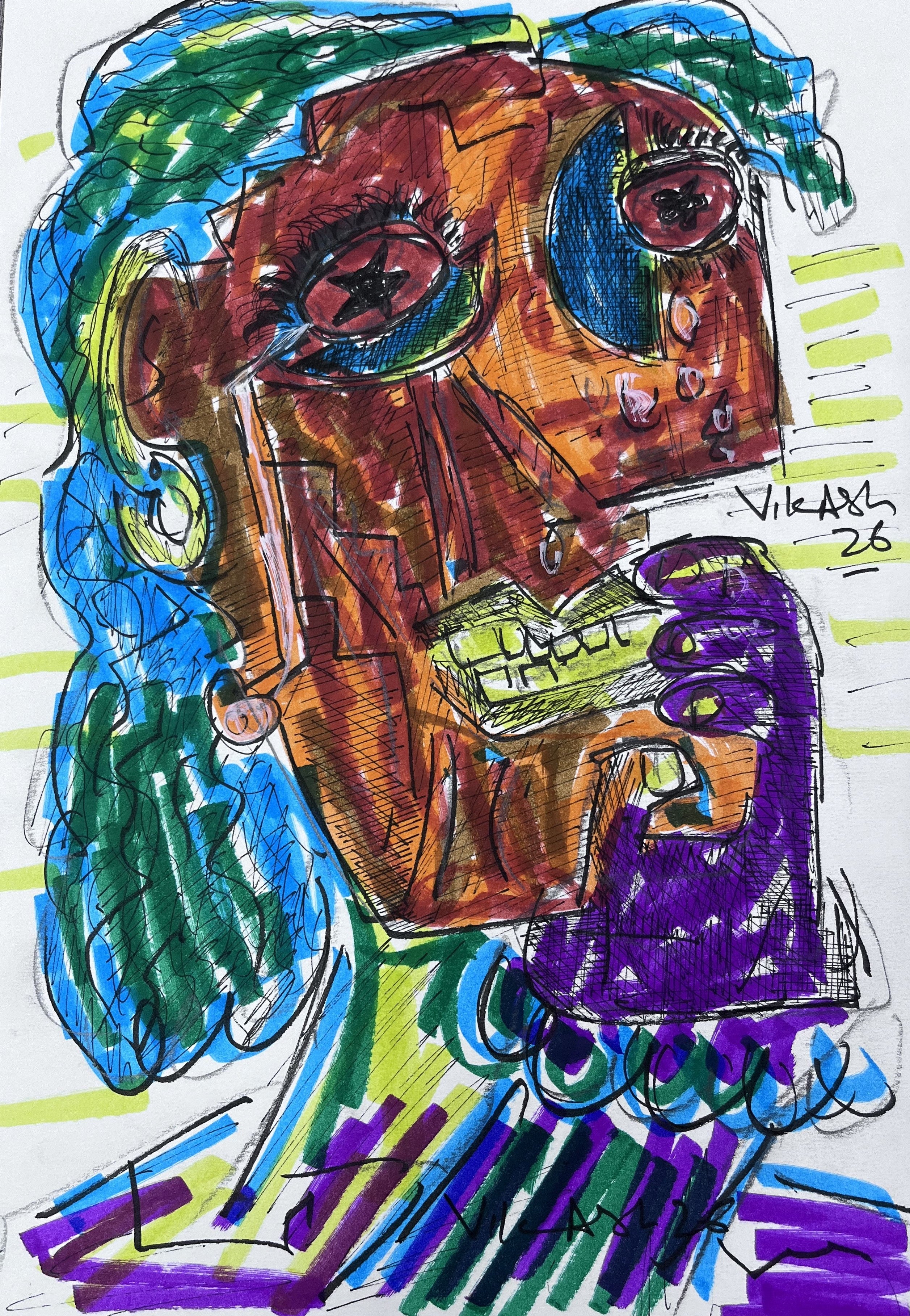 Colorful Abstract Head