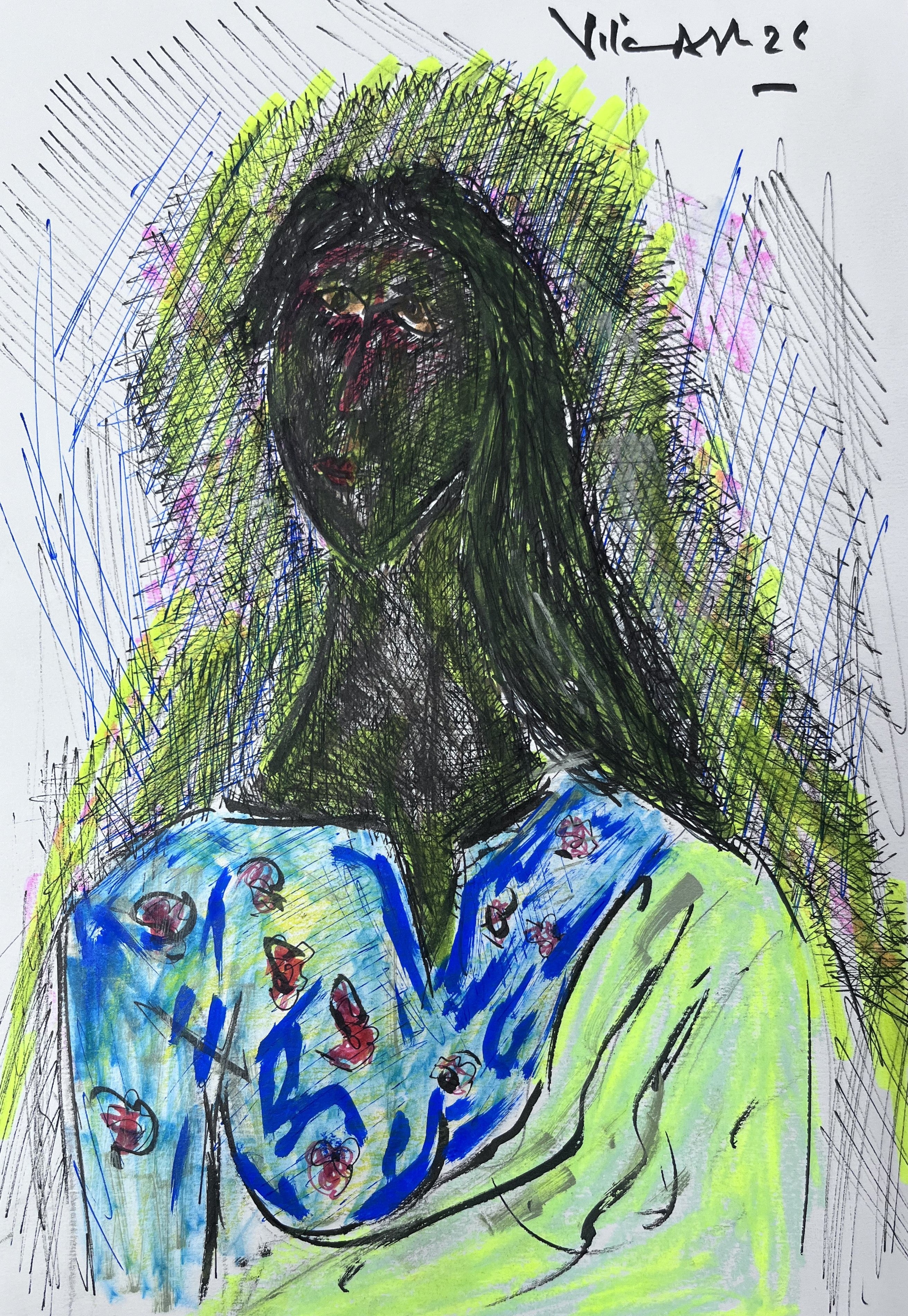 Mysterious Green Figure