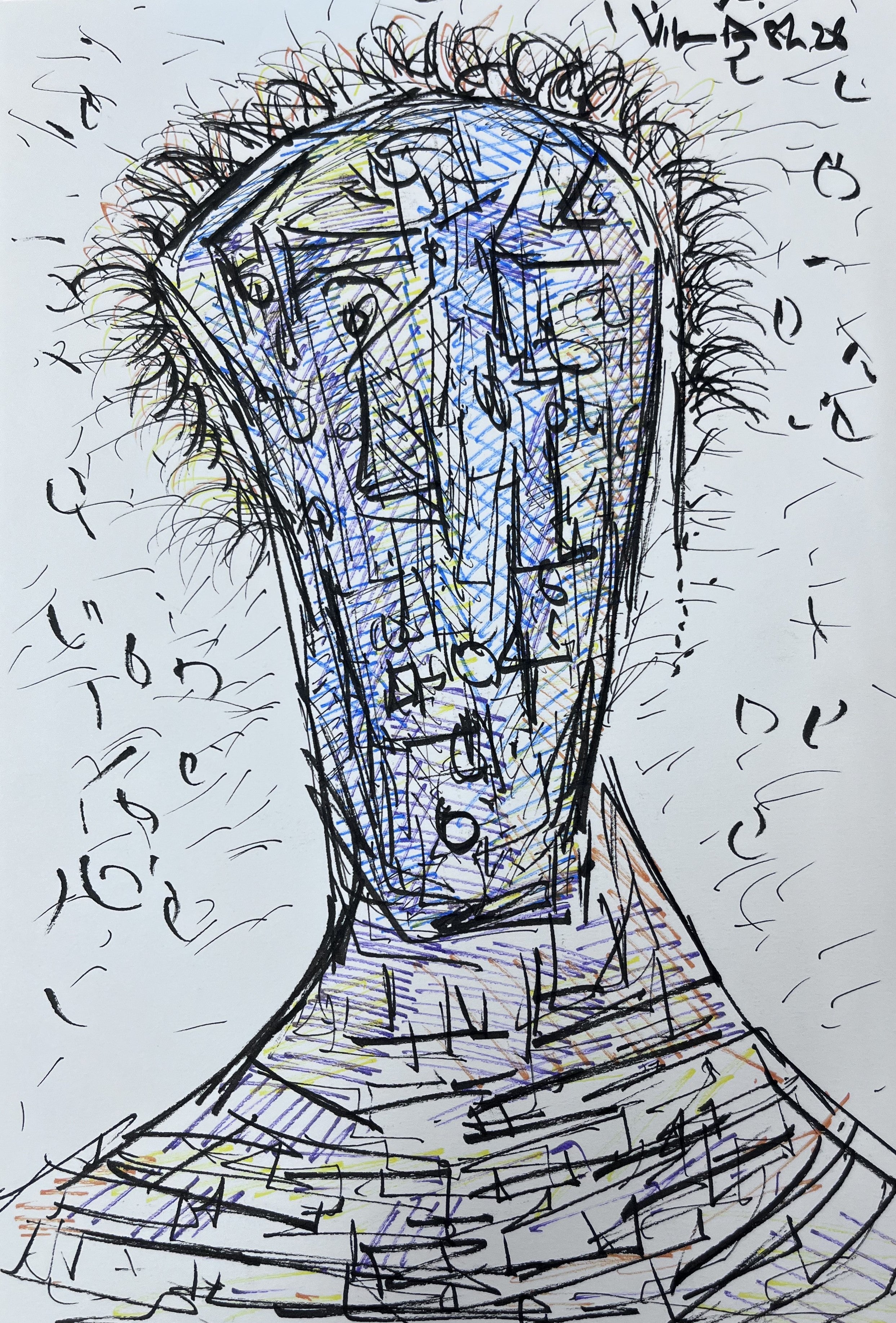 Abstract Blue Figure