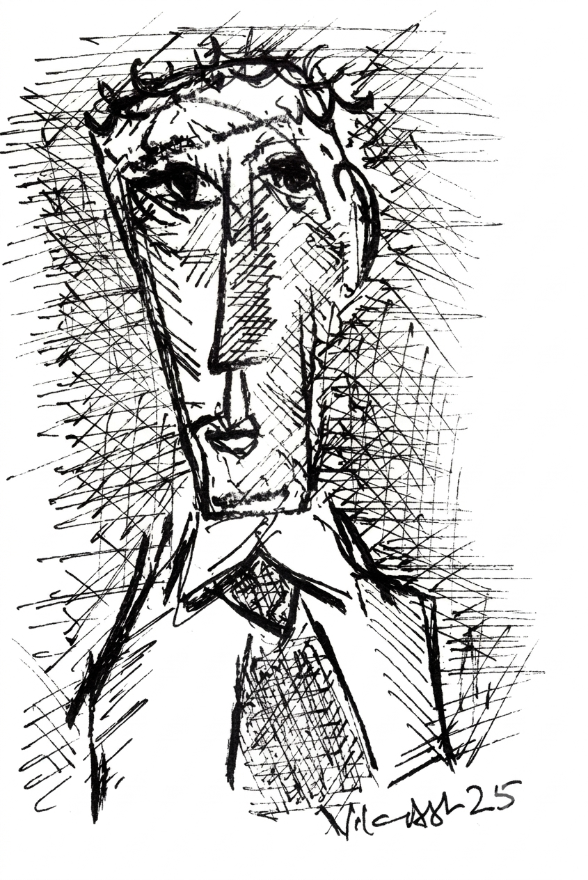 Original Ink Portrait Sketch